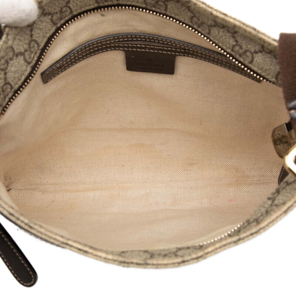 Gucci GG Supreme Crossbody Shoulder Bag Beige Brown Leather - Picture 5 of 7